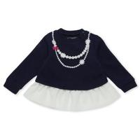 【30%OFF】レースネックレス風裾フリルトレーナー