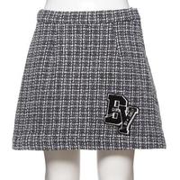 【30%OFF】ロゴワッペンつきツイードスカート