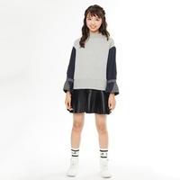 【30%OFF】裏毛＋合皮ワンピース