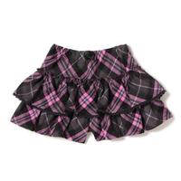【50%OFF】二段フリルチェックキュロットスカート