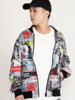 WEGO/総柄リバーシブルMA-1