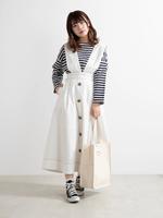 WEGO/2WAY配色ストレッチツイルチノロングスカート