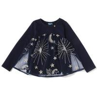 星空刺しゅうチュールミニ裏毛トレーナー