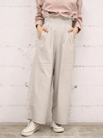 [GIORDANO]ウエストタックワイドパンツ