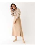 2WAYサス付きハイウエストスカート/サンドベージュ(053)