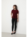 Asymmetry Peplum Knit TOP/D/RED3