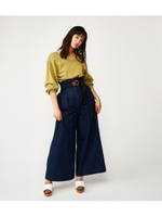 BELTED HW WIDE PT/BLU