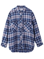 BIG POCKET PLAID SHIRT/ブルー