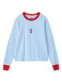 BUNNY EMBROIDERY L/S BABY TEE/ライトブルー