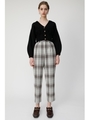 CHECK TUCK パンツ/柄WHT5