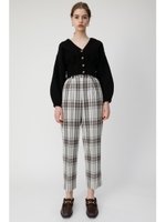 CHECK TUCK パンツ/柄WHT5