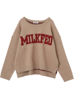 COLLEGE LOGO KNIT TOP/ベージュ