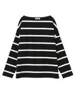 DOLMAN SLEEVE STRIPED TOP/ブラック