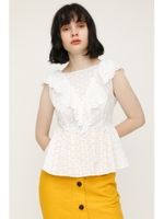 EYELET LACE TOPS/WHT
