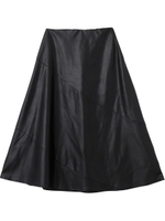 FAUX LEATHER FLARE SKIRT/ブラック