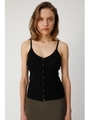 FRONT BUTTON KNIT RIB キャミソール/BLK