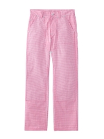 GINGHAM PLAID DOUBLE KNEE WORK PANTS/レッド