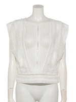 LINE RIB BLOUSE/WHITE