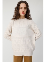 LINKS PATTERN ニット/O/WHT1