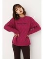 LOGO CABLE KNIT/D/PNK3