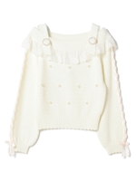 My LOVEパールオフショルニット / mille fille closet/シロ