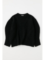 OVERSIZED CABLE ニットプルオーバー/BLK