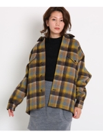 PENDLETON（ペンドルトン）チェック柄ウールブレンドシャツブルゾン/ブラウン(242)