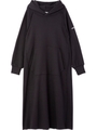 RAGLAN SLEEVE HOODED DRESS/ブラック