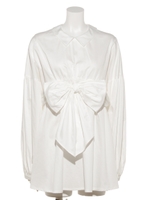 RIBBON BLOUSE/OFF WHITE