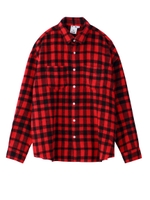SHAGGY PLAID L/S SHIRT/レッド