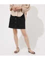 STITCH WORK MINI SKIRT/One Wash1