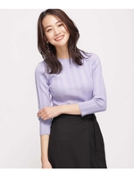 UV-Premilk/クルーネックリブニット/ラベンダー