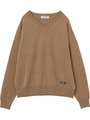 V-NECK KNIT TOP/ベージュ