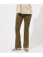 WIDE RIB FLARE PANTS/KHA