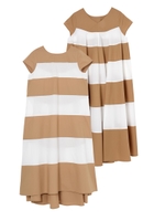 WIDE STRIPE DRESS/ベージュ