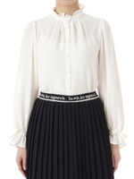WL46 CHEMISE フリルジョーゼットブラウス/ホワイト