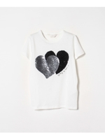 WM56 TS スパングル ハートＴシャツ/ホワイト