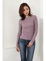 Washable HN RIB Knit TOP/PUR