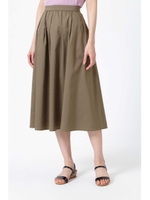 [ウォッシャブル]ツイルミディ丈スカート/モカ(050)