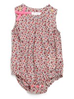 [ベビー]notsobig リバティプリントロンパース/レッド