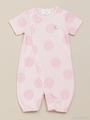[ベビー]ビッグドットプリント半袖2WAYカバーオール/ピンク