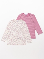 [ベビー・セット商品]2枚組み長袖Tシャツ/ピンク