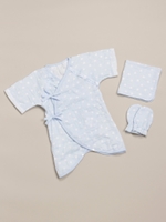 [ベビー・セット商品]マシュマロガーゼクラウンドット3点セット/ブルー