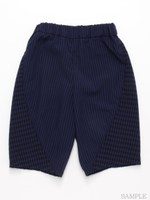 [ボーイズ]ストライプ切替5分丈パンツ/ブルー