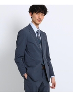 [洗える ストレッチ]CS_ヘリンボン プリント ジャケット/ダークネイビー(094)