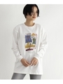 [洗える]【PERSON'S/パーソンズ別注】プリント長袖Ｔシャツ/ピンクゴールド(005)