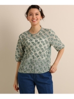 nesessaire 刺繍ブラウス/グリーン(022)