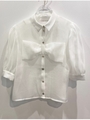 organdie ribbon blouse/white