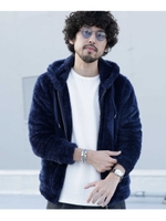 《WEB限定》ボアフリースジップパーカー/ネイビー(120)