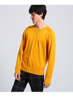 【 WEB限定 】 コットンカシミヤ クルーネックニット/マスタード(033)